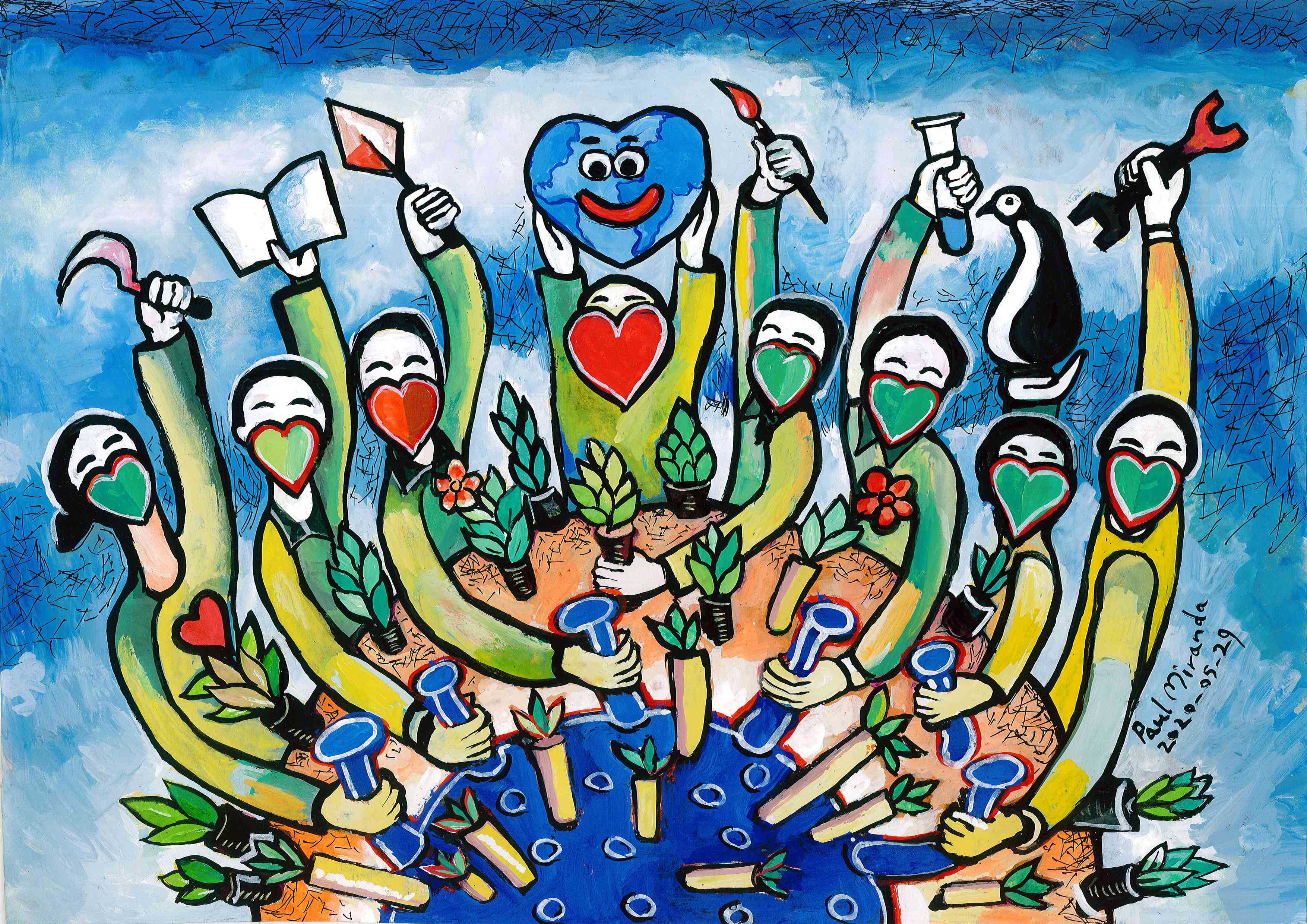 我U我YOUNG——“守望春天”全球抗击疫情公益绘画大赛成人组获奖名单 1