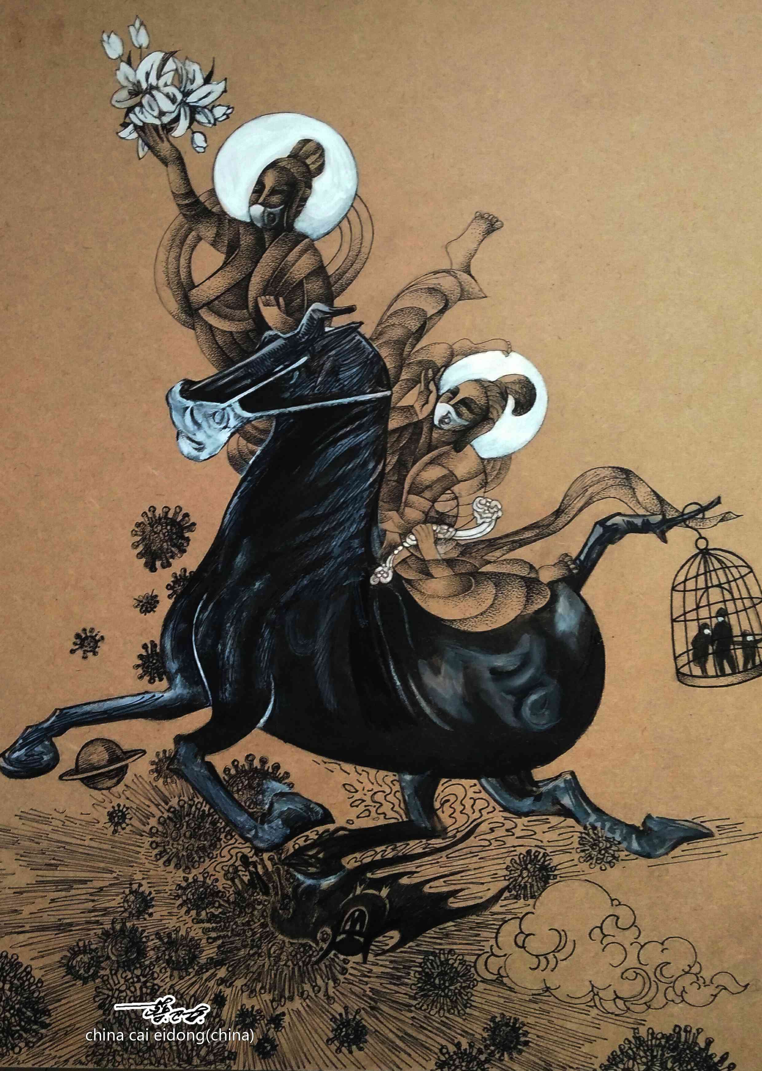 我U我YOUNG——“守望春天”全球抗击疫情公益绘画大赛成人组获奖名单 1