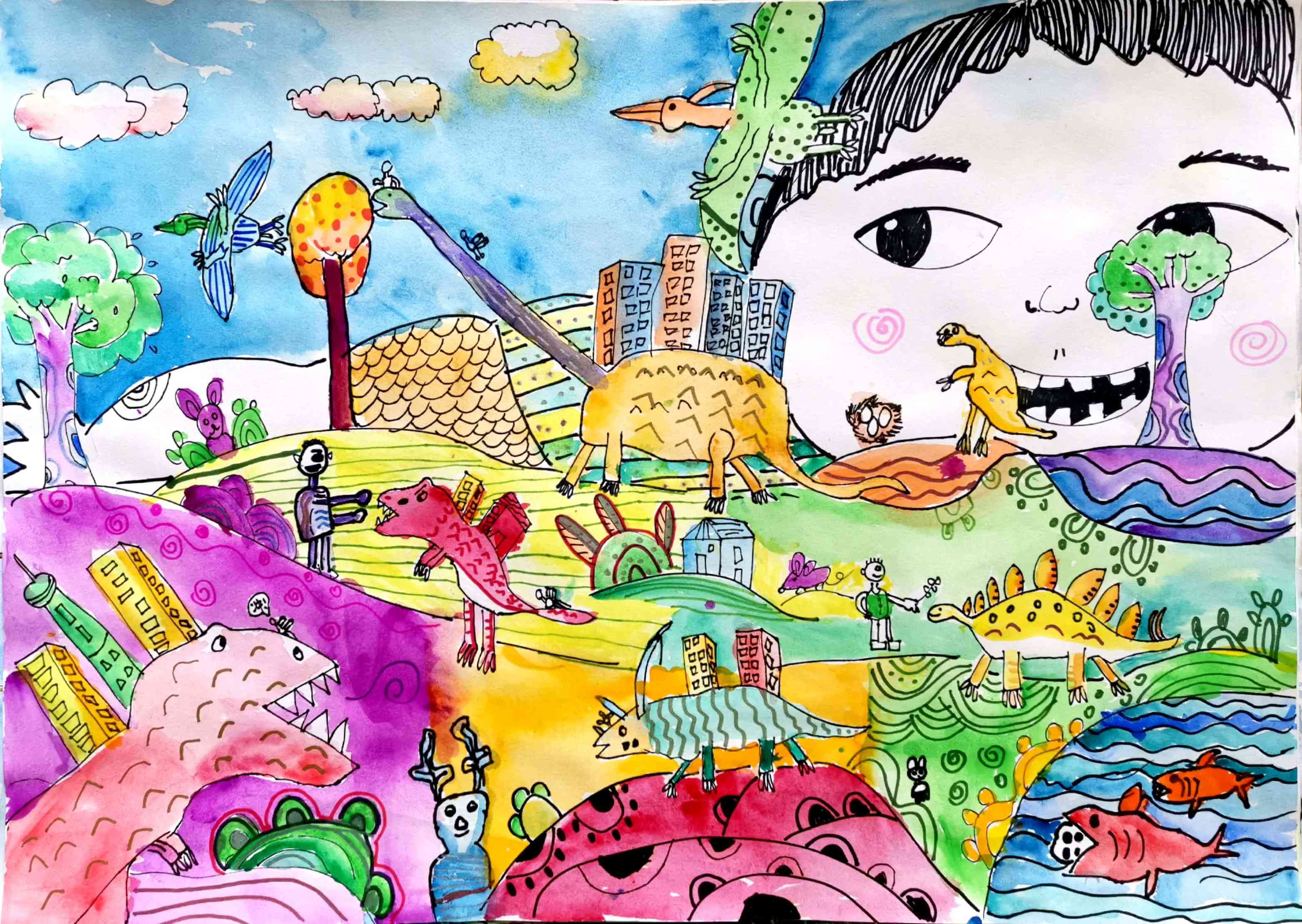 我U我YOUNG——“守望春天”全球抗击疫情公益绘画大赛青少年组获奖名单 4