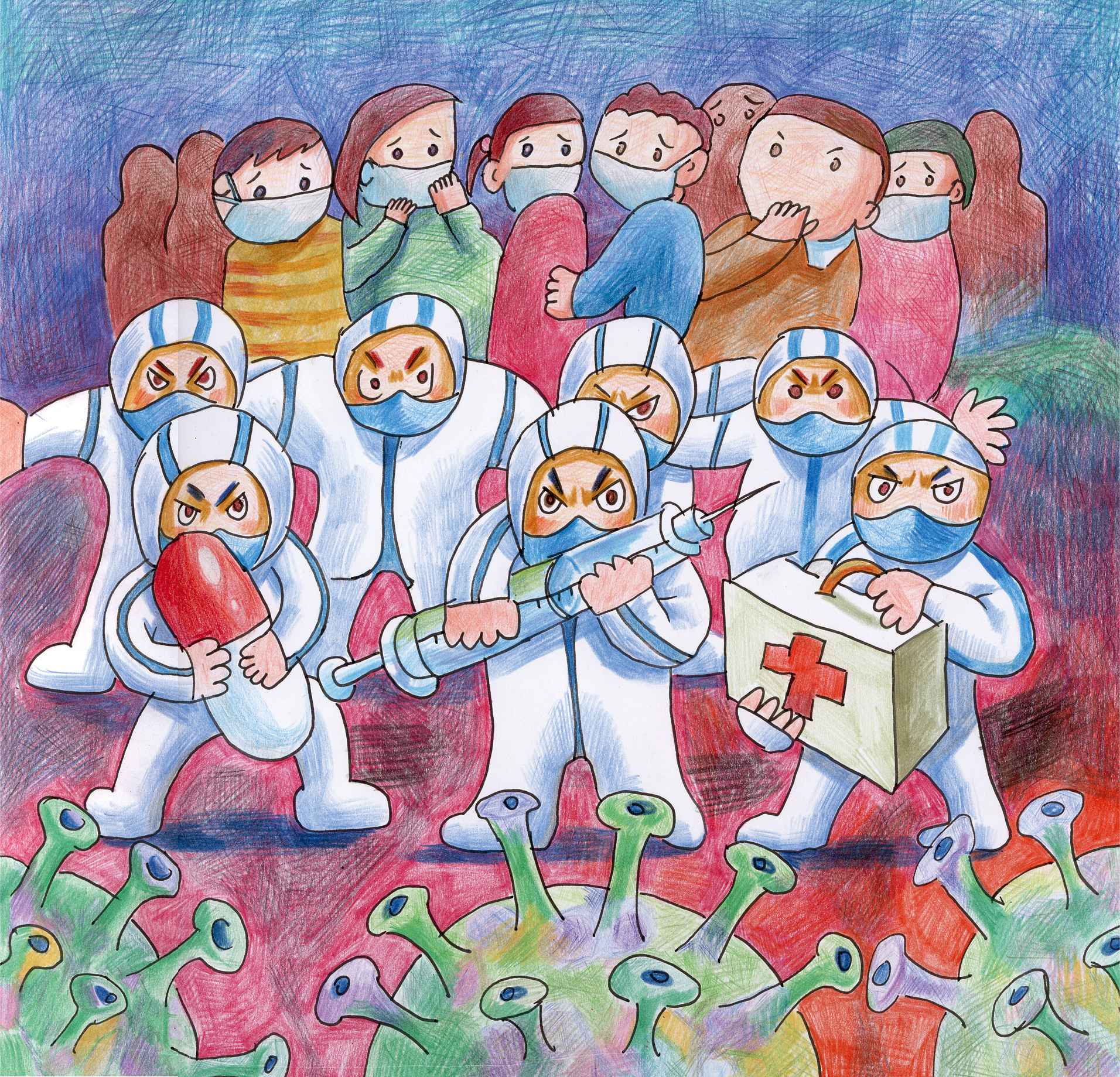 我U我YOUNG——“守望春天”全球抗击疫情公益绘画大赛青少年组获奖名单 1