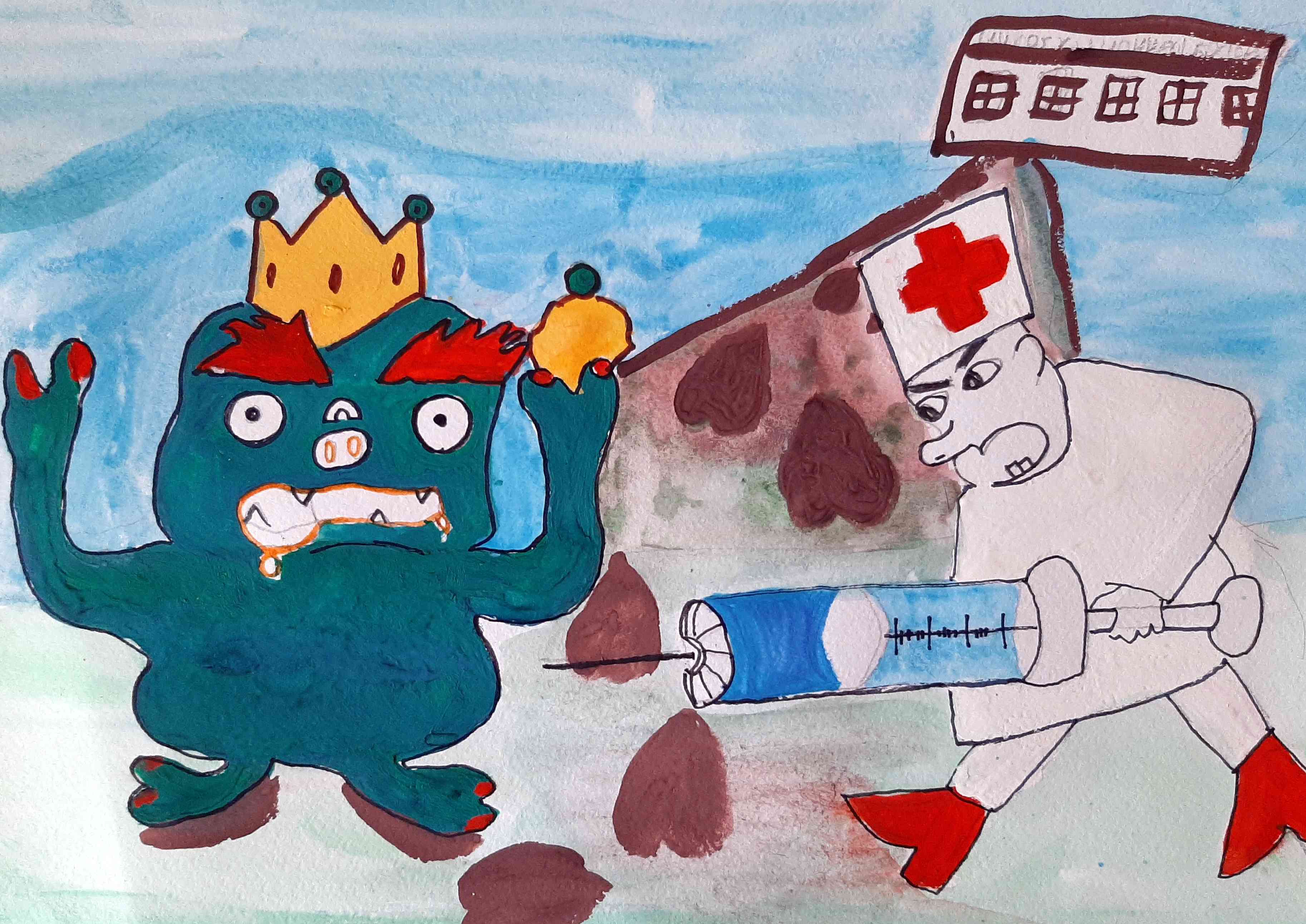 我U我YOUNG——“守望春天”全球抗击疫情公益绘画大赛青少年组获奖名单 5