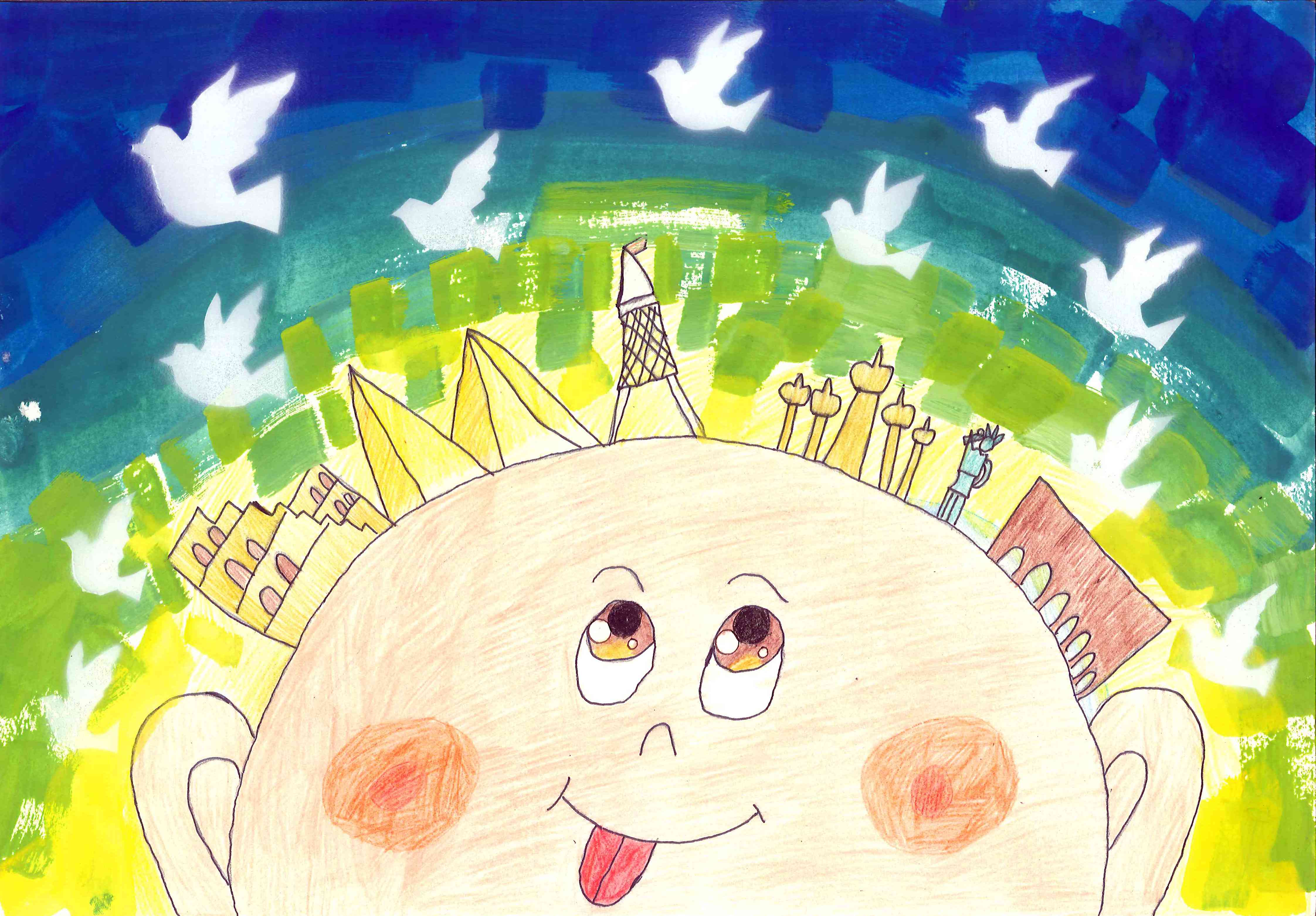 我U我YOUNG——“守望春天”全球抗击疫情公益绘画大赛青少年组获奖名单 1