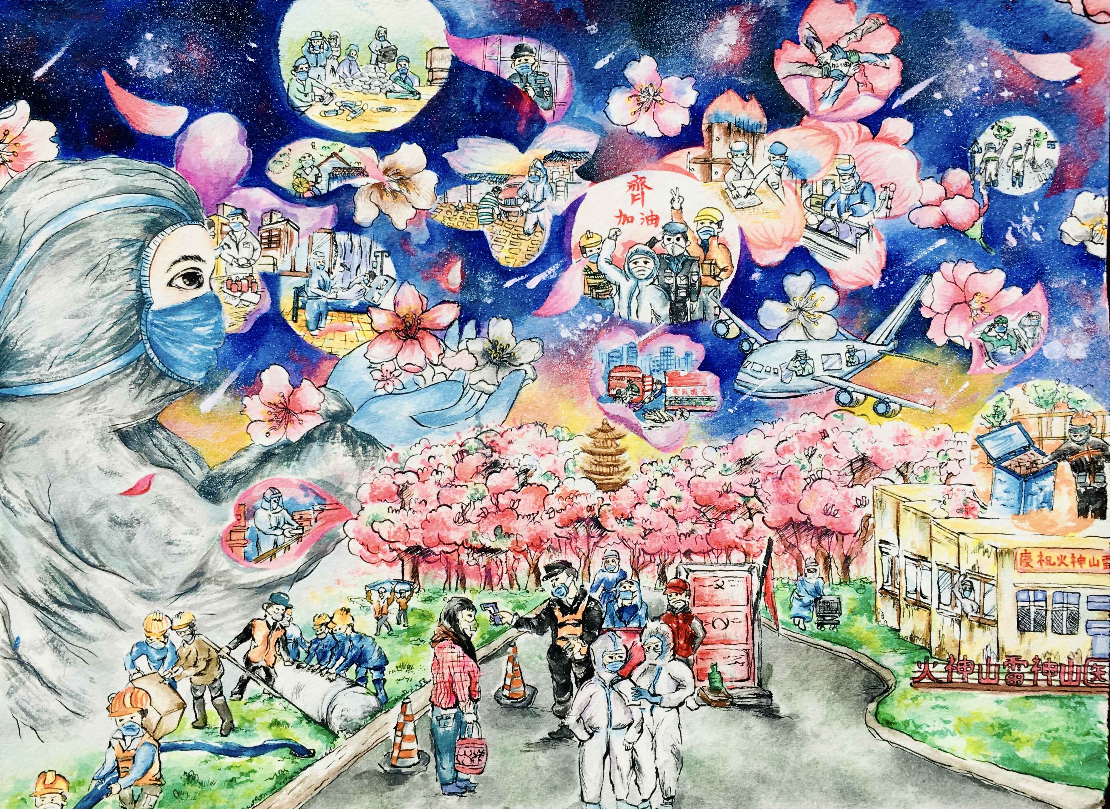 我U我YOUNG——“守望春天”全球抗击疫情公益绘画大赛青少年组获奖名单 1